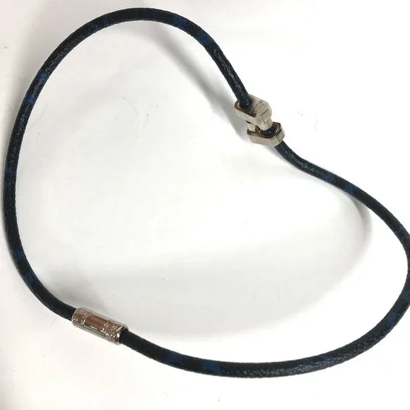 LOUIS VUITTON Blue Monogram Canvas Necklace